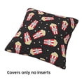 thumbnail image 3 of Throw Pillow Covers, Cute Popcorn Starry Sky Black Soft Square Pillow Cases with Invisible Zipper for Couch Bed Sofa, Farmhouse Fall Home Decor 16"x16", 3 of 7
