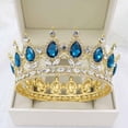 thumbnail image 1 of Zhuge Tiara de boda para novia, diadema de princesa, corona de novia, joyería para el cabello con diamantes de imitación de cristal, decoración para princesa, novia, cumpleaños, graduación, boda (M), 1 of 4