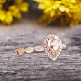 thumbnail image 4 of 1.75 Carat 8x5mm Pear Shape Morganite Engagement Ring Promise Ring Anniversary Ring On 10k Rose gold Art Deco Ring, 4 of 6