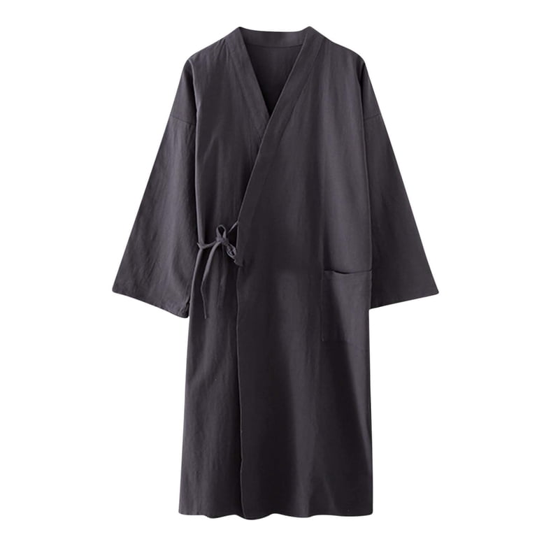 black linen dressing gown PIA