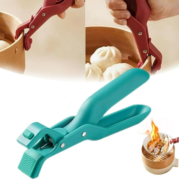 Scarcelye Hot Plate Gripper, Anti Scald Hot Plate Grippers, Multi Angle Hot Plate Gripper Clips, Silicone Non-slip Bowl Clip Hot Bowl Dish Clips for Pots Bowls Plates Cooking Kitchen (Green)