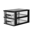 thumbnail image 2 of Armoire de Rangement Portable à Tiroirs en Plastique Double Couche Multifonctionnelle Anti-Poussière (Noir et Transparent), 2 of 5