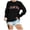 czb# Black331, variant on CUZIBR Womens Sweatshirt Colorful Letter Print Crewneck Sweatshirt Long Sleeve Vintage Pullover Casual Graphic Tops Fall Winter Basic Clothes,Black