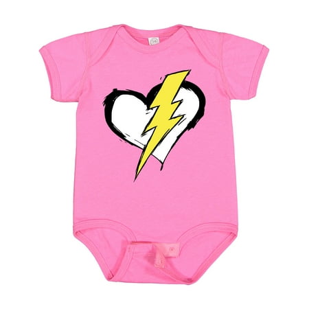 

Inktastic Lightning Bolt Heart Gift Baby Boy or Baby Girl Bodysuit