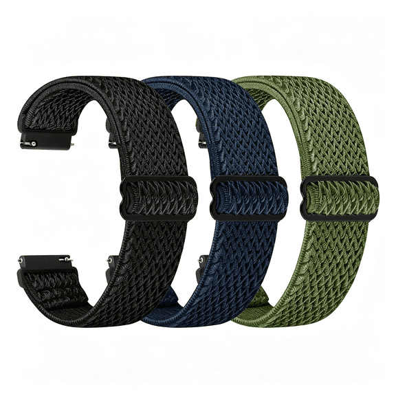 DESIGNICE Quick Release Watch Band - Choice of Width -18Mm 19Mm 20Mm 22Mm 24Mm Watch Bands, Solo Loop Adjustable Elastic Nylon Watch Straps Replacement Wristband for Men Women