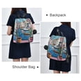thumbnail image 4 of FORMRS Women's Travel Backpack Purse Anti-Theft Hidden Pockets Casual Shoulder Bag, Blue Plants Window, 4 of 7