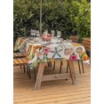 thumbnail image 3 of Outdoor Tablecloth with Umbrella Hole for Patio/Picnic/Party/Camping, Vintage Coastal Waterproof Table Cloth Rectangle Table Cover Washable, Summer Sea Starfish Coral Flip Flops Beige (60"x 120"), 3 of 8