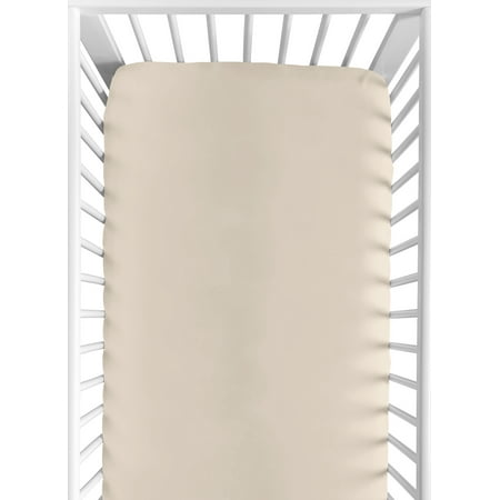 UPC: 0846480083504 | Desert Sun and Mountain Solid Taupe Fitted Crib Sheet by Sweet Jojo Designs