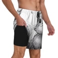 thumbnail image 2 of Fotbe Cute Cat Meadow Sketch Traje de Baño para Hombre – Shorts de Natación de Secado Rápido con Forro y Bolsillos-Small, 2 of 6