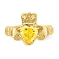 thumbnail image 5 of 14K Yellow Gold Ring Band Themed (11) November Synthetic Birthstone, Size 7, 5 of 5