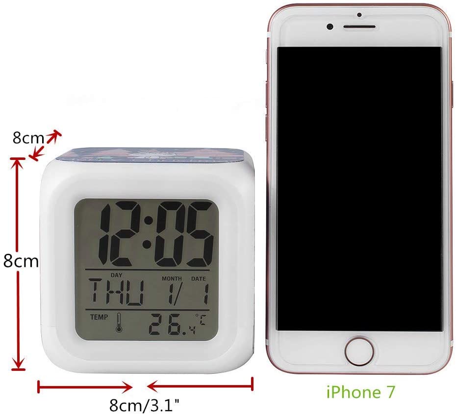 LED Color Changing Digital Clock Display Table Alarm Clock Change Color