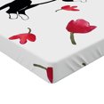 thumbnail image 2 of Ambesonne Kitten Fitted Sheet, Cat Sleeping Tulips, Queen Size, Black White Pink, 2 of 3