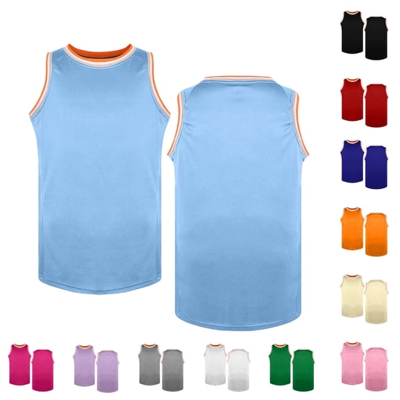 Pretxorve Kids Tank Top for Boys Girls Summer Solid Fast Dry Mesh Round Neck Basketball Tanks Sizes 3-18Y