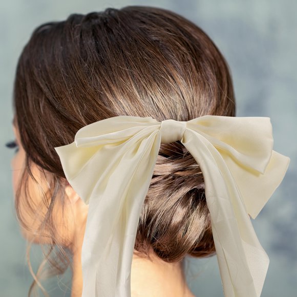 Raindrops 2Pcs Big Bow Hair Clips with Unique Design Assorted Colors Comfortable Metal and Cloth Accessories