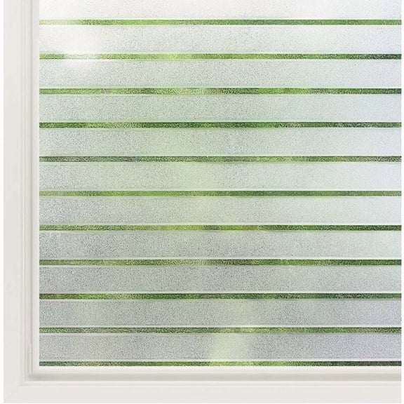 Electrostatic Window Film Stripe Pattern Window Sticker Glass Film for Home 45x200cm UV Protection - Ideal for Office Bedroom Kitchen Home Bathroom