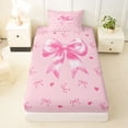 thumbnail image 3 of Erosebridal Bowknot Kids Twin Sheet Sets, Watercolor Bow-tie Bedding, 3pcs, 3 of 5
