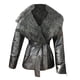 thumbnail image 4 of Chaquetas para mujer, chaqueta acolchada de plumón de algodón de manga larga corta con cuello grande brillante para mujer Odeerbi  ODB-3, 4 of 8