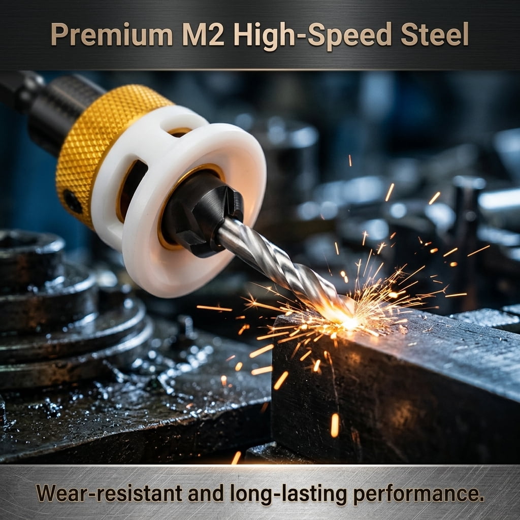 Wakehye 2026 New Countersink Drill Bit Set High Speed Steel Counter Sink Drill Bits with Depth Stop and 1/4" Shank for Wood Particle Board Plywood