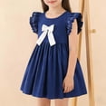 thumbnail image 2 of Auroural Toddler Girl Dresses 4T Girls' Dresses Children's Skirts Children's Bow Princess Dresses Girls' Flying Sleeve Dresses 4-5 Years, 2 of 9