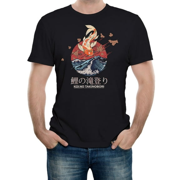 Reality Glitch Japanese Koi Carp Artistic Fish T-Shirt Mens T-Shirt
