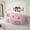 Pink, variant on Floor Sofa Bed, Teddy Fabric Convertible Sleeper Sofa, 15" Full Size Folding Mattress, No Assembly Required, 2 Included Pillows, for Living Room, Guest Bed, Playroom, Pink