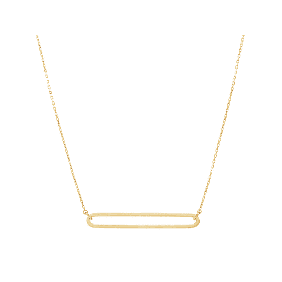 Women's Welry Oblong-Shaped Forzantina Chain Pendant Necklace in 14kt Yellow Gold, 17"