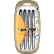 BIC Triumph 730R Needle Point Roller Pen, 0.5mm, Blue, 4-Pack