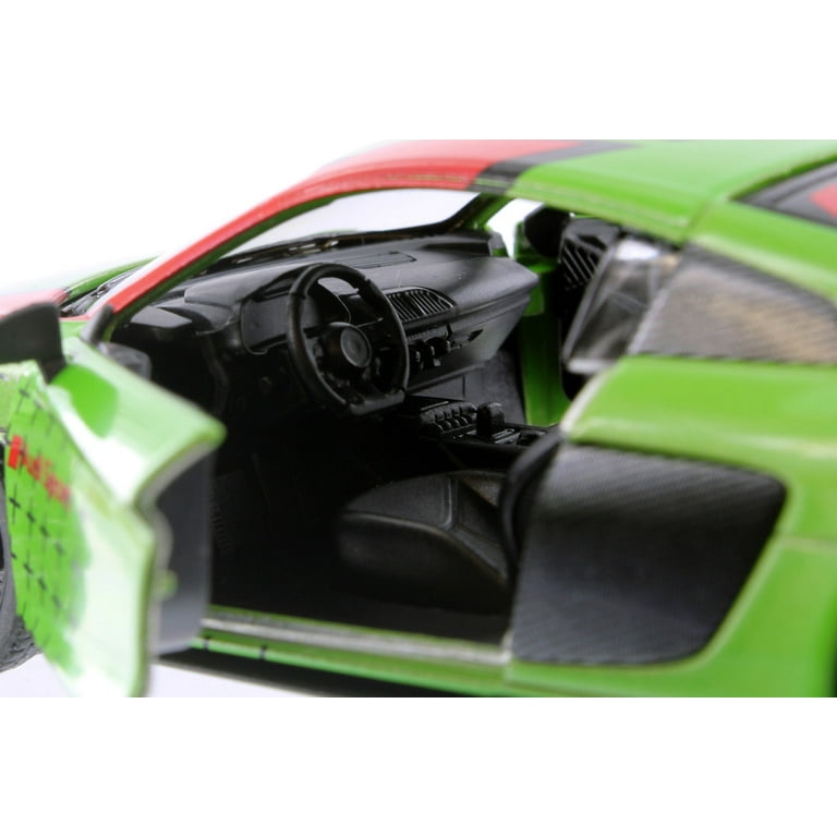 2020 Audi R8 Coupe Livery Edition, Green w/Red Stripe - Kinsmart