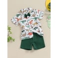 thumbnail image 5 of vera natura Baby Kids Boys Shorts Set, Short Sleeve Animal Print Bow Tie Shirt with Shorts Toddler Set Summer Outfit, 5 of 9