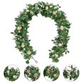 thumbnail image 4 of Guirnalda de flores de 185 cm, rosa artificial, eucalipto, vid, hogar, boda, decoración colgante. Afortunado Sencillez, 4 of 4
