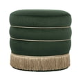 thumbnail image 2 of Lakka Green Velvet Ottoman, 2 of 7
