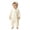 Beige, variant on felwors Infant Baby Girl Fall Outfit Romper Floral Print Ruffled Trim Crew Neck Long Sleeve Jumpsuit Newborn Clothes
