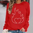 thumbnail image 2 of Sweatshirt For Women Valentines Shirts Love Heart Graphic Long Sleeve Funny Sweater Pullover Tops Festival Red Sweatshirt Hoodies For Women, 2 of 4