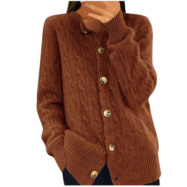 Birdeem Mode Femmes Manches Longues Décontracté Tricoté Col Rond Blouse Chandail Tops