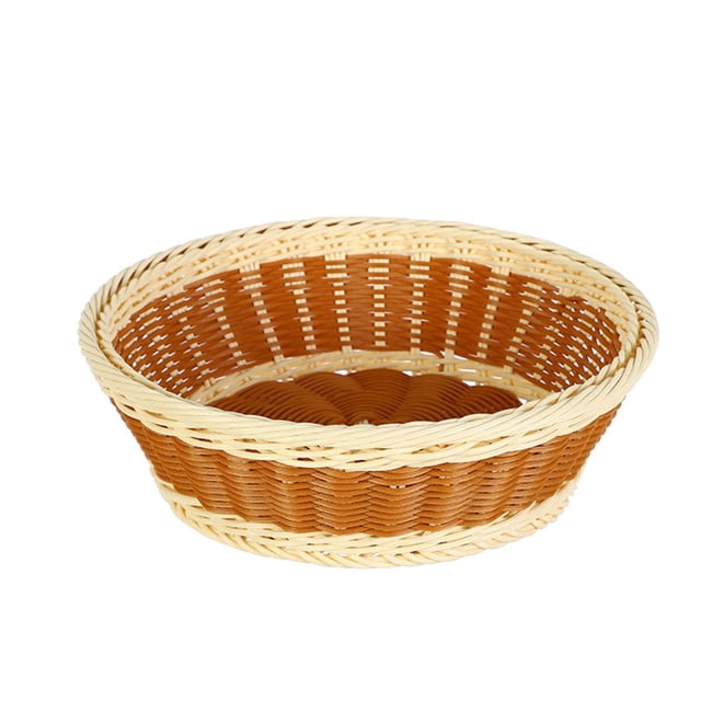 Bread Basket Rattan Storage Basket Woven Severing Tray Food Box With Handles For Breakfast Platters Plate