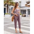thumbnail image 3 of Ekouaer Jumpsuits for Women Sleeveless Spaghetti Strap Ribbed Overall Jumpsuit V Neck Summer Romper with Pockets 2026, 3 of 6