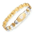 thumbnail image 4 of Linnalove Double Heart Medical Alert Bracelet for Women, 7.5 Inches, Gold Stainless Steel, Diabetic Type 2, 4 of 7