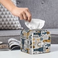 thumbnail image 6 of Naloa Llama and Cactus1 Tissue Box CoverLeather Tissue Holder Square Facial Tissue Case Facial Paper Organizer Dispenser for Bathroom, Vanity Countertop, Tabletop, Car, 6 of 8