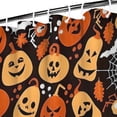 thumbnail image 3 of Halloween Pumpkins Bats and Spider Webs Shower Curtain 36"x72" ,Bathroom Decorative Shower Curtains Set with 12 Hooks,Modern Waterproof Washable Shower Curtain, 3 of 6