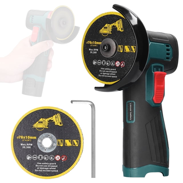 Graflsoa 3-Inch Cordless Angle Grinder - Multi-Functional Handheld Cutting Tool with Dustproof Design, Compact Grinding and Polishing Machine, Brushed Motor (Bare Tool)