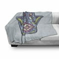 thumbnail image 3 of Evil Eye Soft Flannel Fleece Throw Blanket, Doodle Hamsa Hand Traditional All Seeing Eye Positive Colorful, Cozy Plush for Indoor and Outdoor Use, 70" x 90", Pale Blue Pink Green, by Ambesonne, 3 of 6