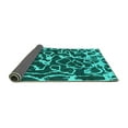 thumbnail image 2 of Ahgly Company Indoor Square Abstract Turquoise Blue Modern Area Rugs, 4' Square, 2 of 4