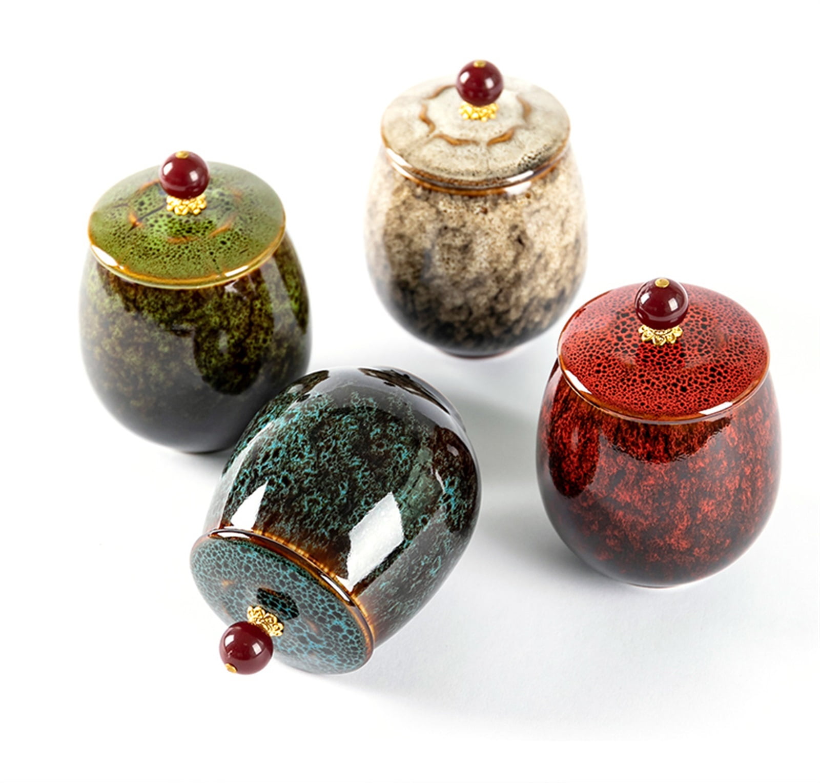 Cremation Urn Funeral Urn For Pet Made In Ceramics Hand Painted Display Burial Urn At Home Or In Niche At Columbarium