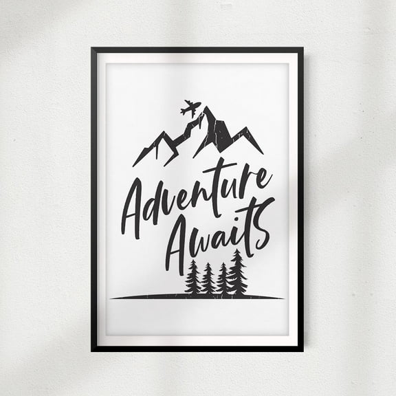 Designs ByLITA Adventure Awaits 5" x 7" UNFRAMED Print Home Décor, Quote Wall Art