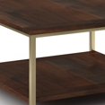 thumbnail image 3 of WyndenHall  Rhonda Solid Mango Wood & Metal Industrial Coffee Table - 34 W x 34 D x 18 H Dark Brown / Gold Industrial, Modern & Contemporary, 3 of 5