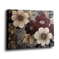 thumbnail image 4 of Vintage Burgundy & Cream Floral Canvas Wall Art (Elegant Rustic Tone) Ready to Hang for Bedroom, 4 of 8