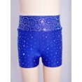 thumbnail image 3 of inhzoy Kids Girls Rhinestone Ballet Dance Shorts Sparkle Gymnastics Yoga Figure Skating Tumbling Blue 6, 3 of 7