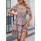 thumbnail image 3 of Vestido PRETTYGARDEN Floral de Verano con Escote Cuadrado y Volantes XL, 3 of 7
