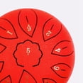 thumbnail image 3 of Tambor de lengüeta de 6 pulgadas, 11 notas, tambor manual, 2 pares de baquetas, gran rojo shamjiam tambor de lengua, 3 of 7
