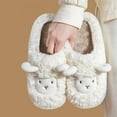 thumbnail image 5 of Kilaqueen Women's Cute Animal Slippers Winter Warm Plush Fuzzy House Slipper Cartoon Sheep Soft Sole Indoor Shoes Adult Home Cotton Slippers, 5 of 7